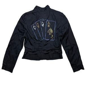 Last Kiss Jacket OOAK Bomber Jacket Upcycled Juniors Size Medium